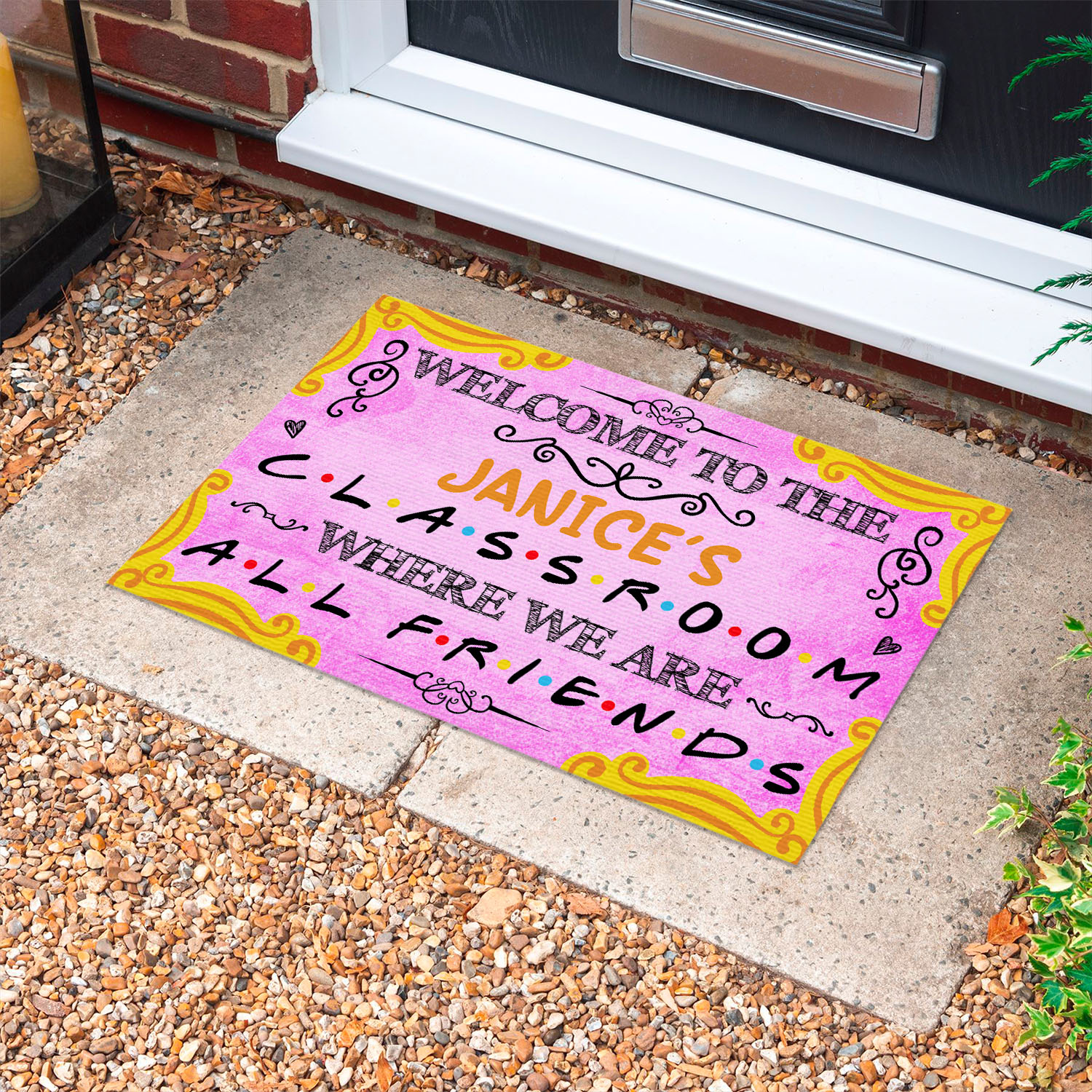 9VT. Welcome To The Classroom (Sample Design) Doormat mockup 10