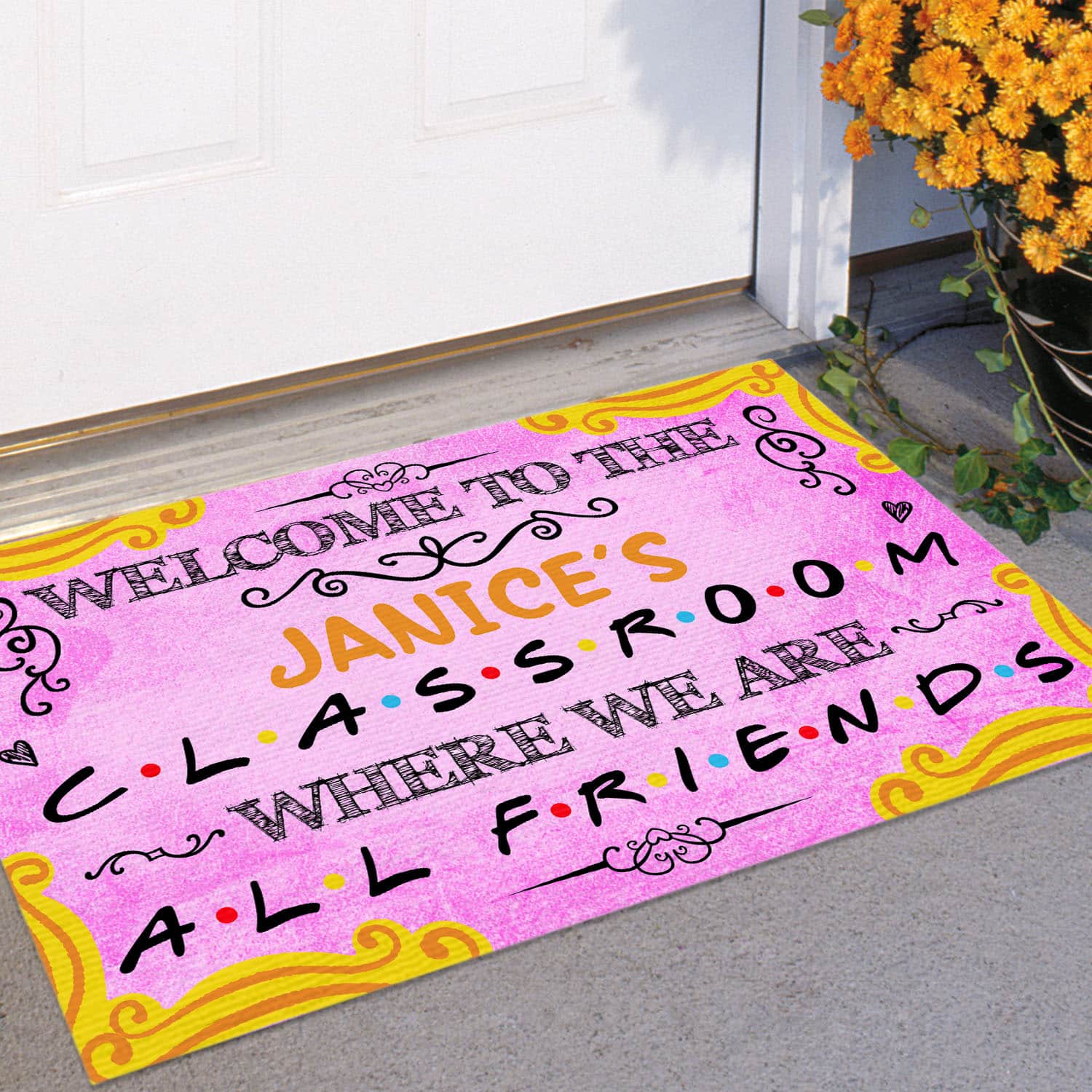 9VT. Welcome To The Classroom (Sample Design) Doormat mockup 11
