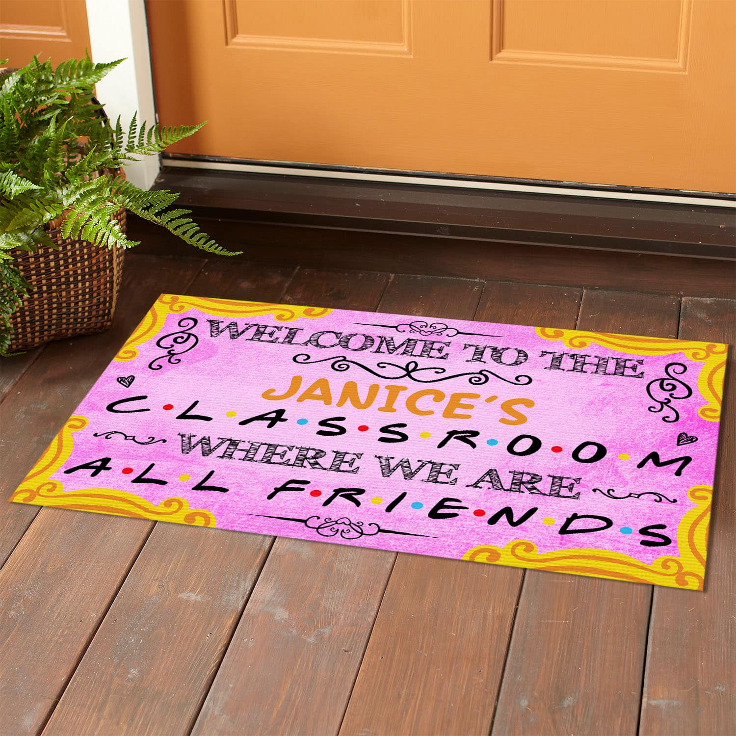9VT. Welcome To The Classroom (Sample Design) Doormat mockup 1