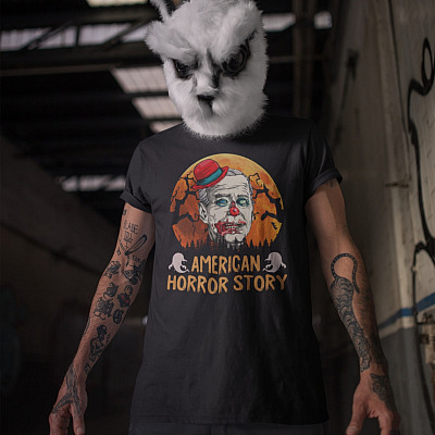 Alternative view of American Horror Story Funny Biden Clown Zombie T-Shirt