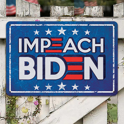 Impeach Biden Decorative Metal Sign - Indoor Outdoor Decor - Funny Anti Biden Sign