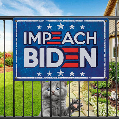 Alternative view of Impeach Biden Decorative Metal Sign - Indoor Outdoor Decor - Funny Anti Biden Sign