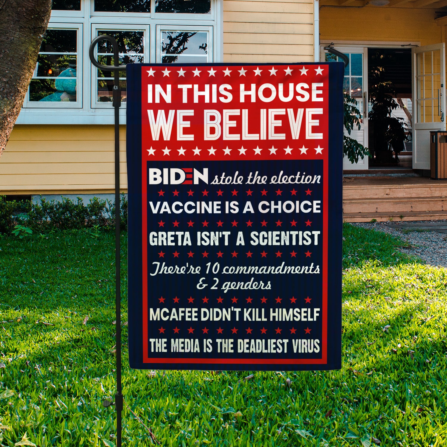 2LV. Stole Election FLAG Garden Flag Mockup 3