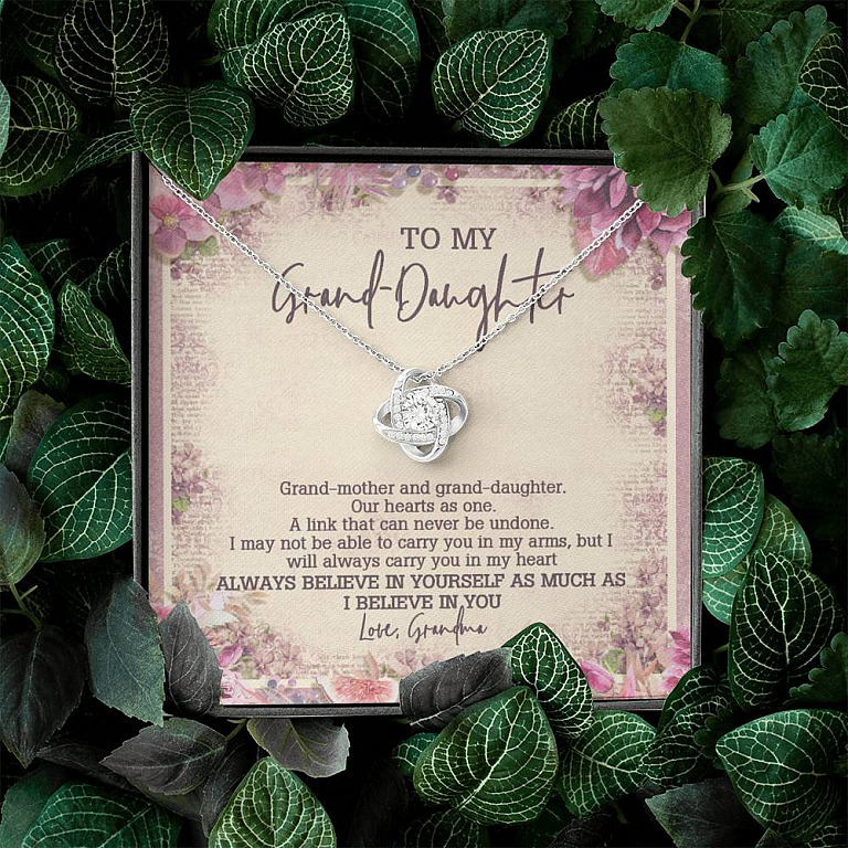 From Grandma To My Granddaughter A Link That Can Never Be Undone Love Knot Necklace
