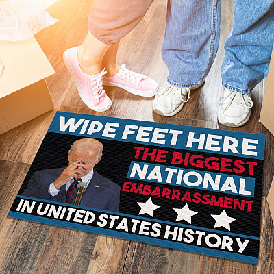 The Biggest National Embarrassment In United States History Decorative Doormat - Funny Anti Biden Doormat