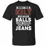 kilt, Black, Unisex T-Shirt