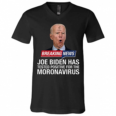 Breaking News Joe Biden Hasck Shirt, Black, V-Neck T-Shirt
