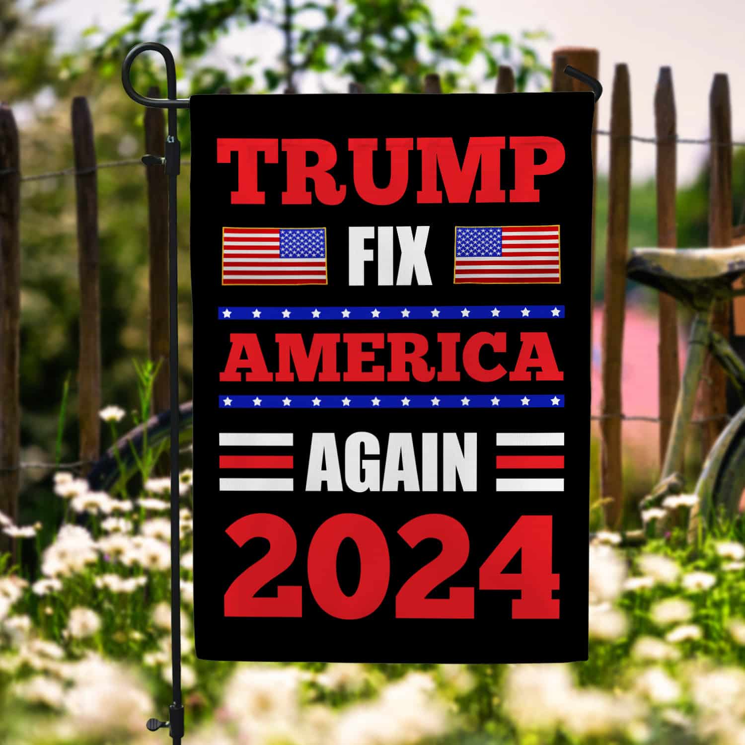 4KNG. Trump fix (flag) 30x40 Garden Flag Mockup 6