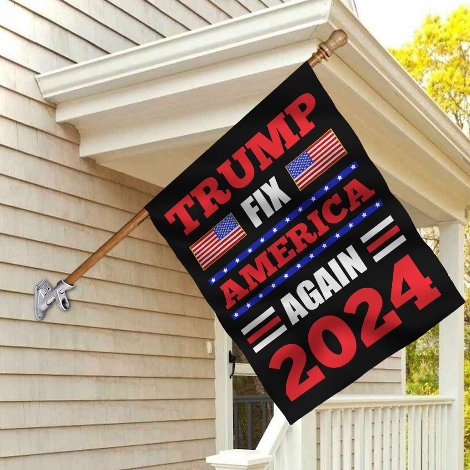 4KNG. Trump fix (flag) 30x40 House Flag Mockup 2