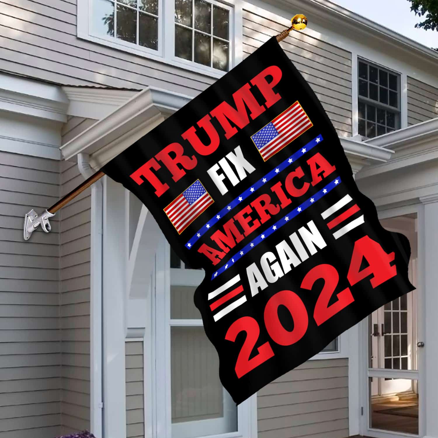 4KNG. Trump fix (flag) 30x40 House Flag Mockup 6