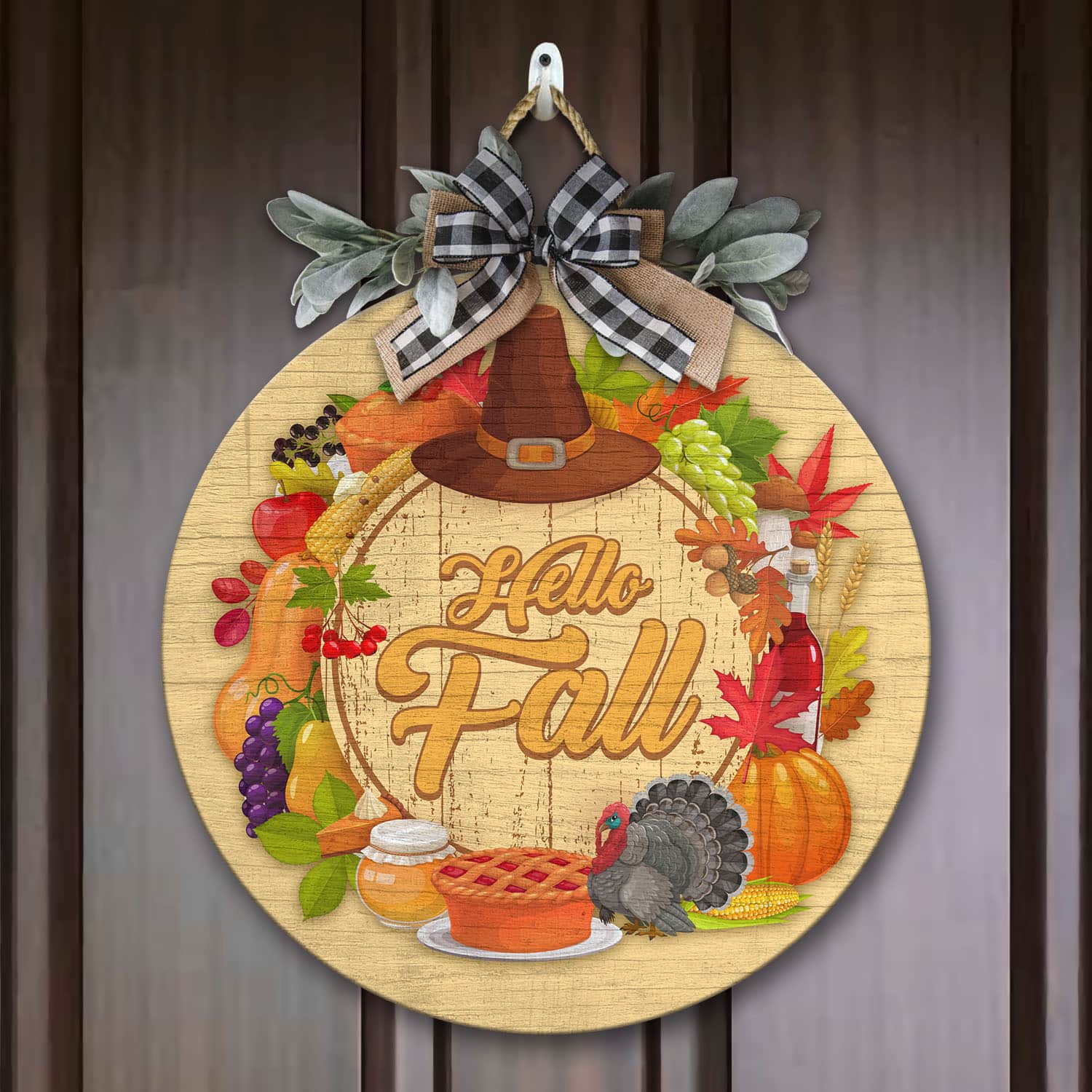 4O. Hello Fall (6) Door Sign Mockup 7
