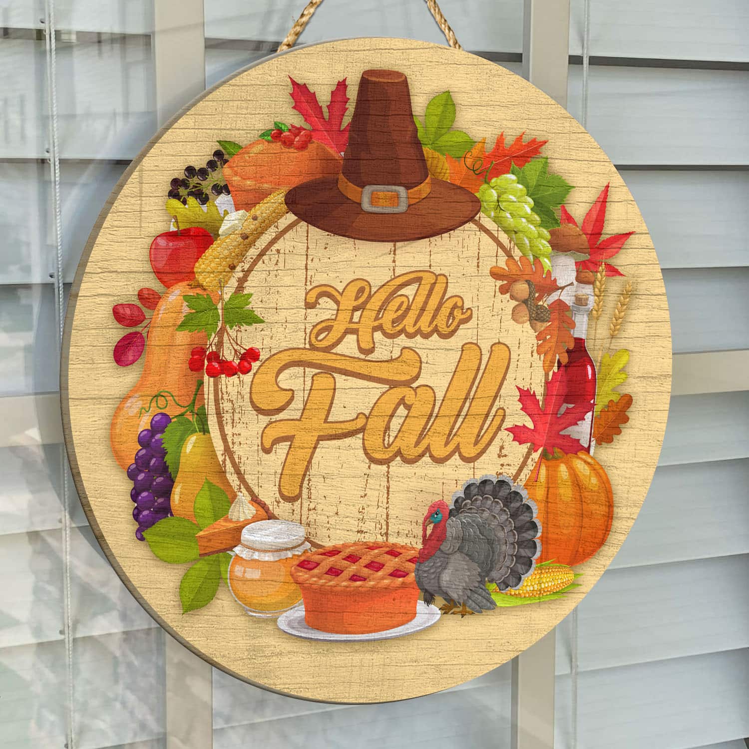 4O. Hello Fall (6) Door Sign Mockup 14
