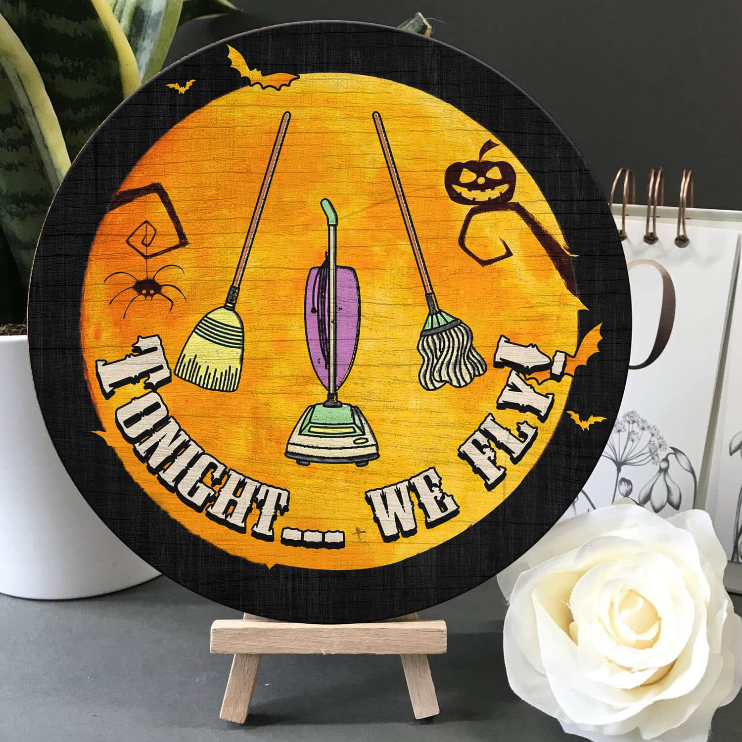 5O. Tonight We Fly (4) Door Sign Mockup 5