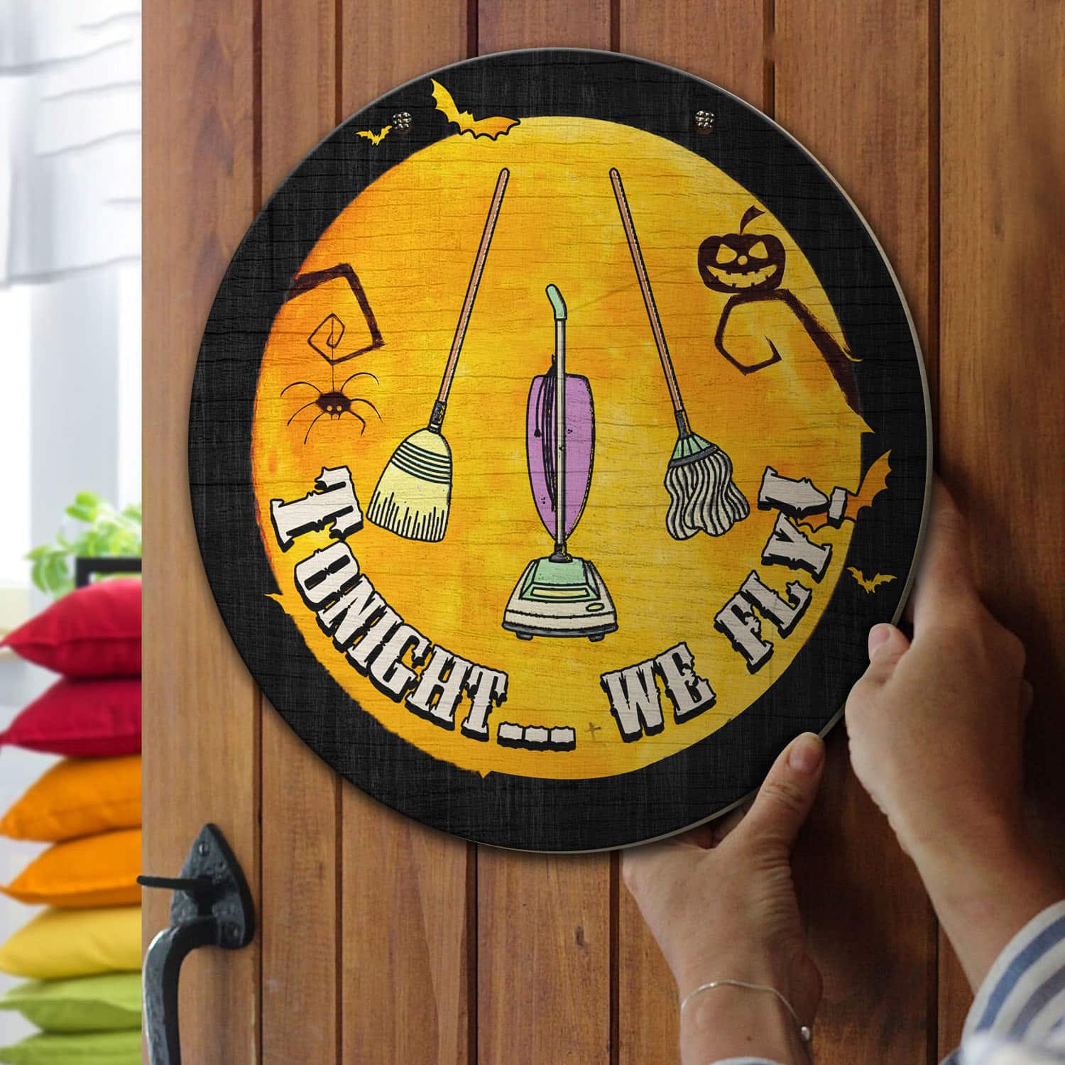 5O. Tonight We Fly (4) Door Sign Mockup 13