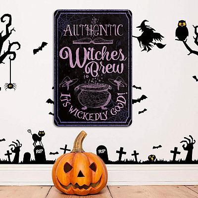 Alternative view of Authentic Witches Brew It's Wickedly Good Halloween Decorative Metal Sign - Indoor Outdoor Decoration