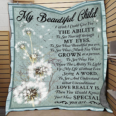 Alternative view of To My Beautiful Child You Are Special Fleece Blanket - Sherpa Blanket - Blanket Gift for Boys - Birthday Blanket