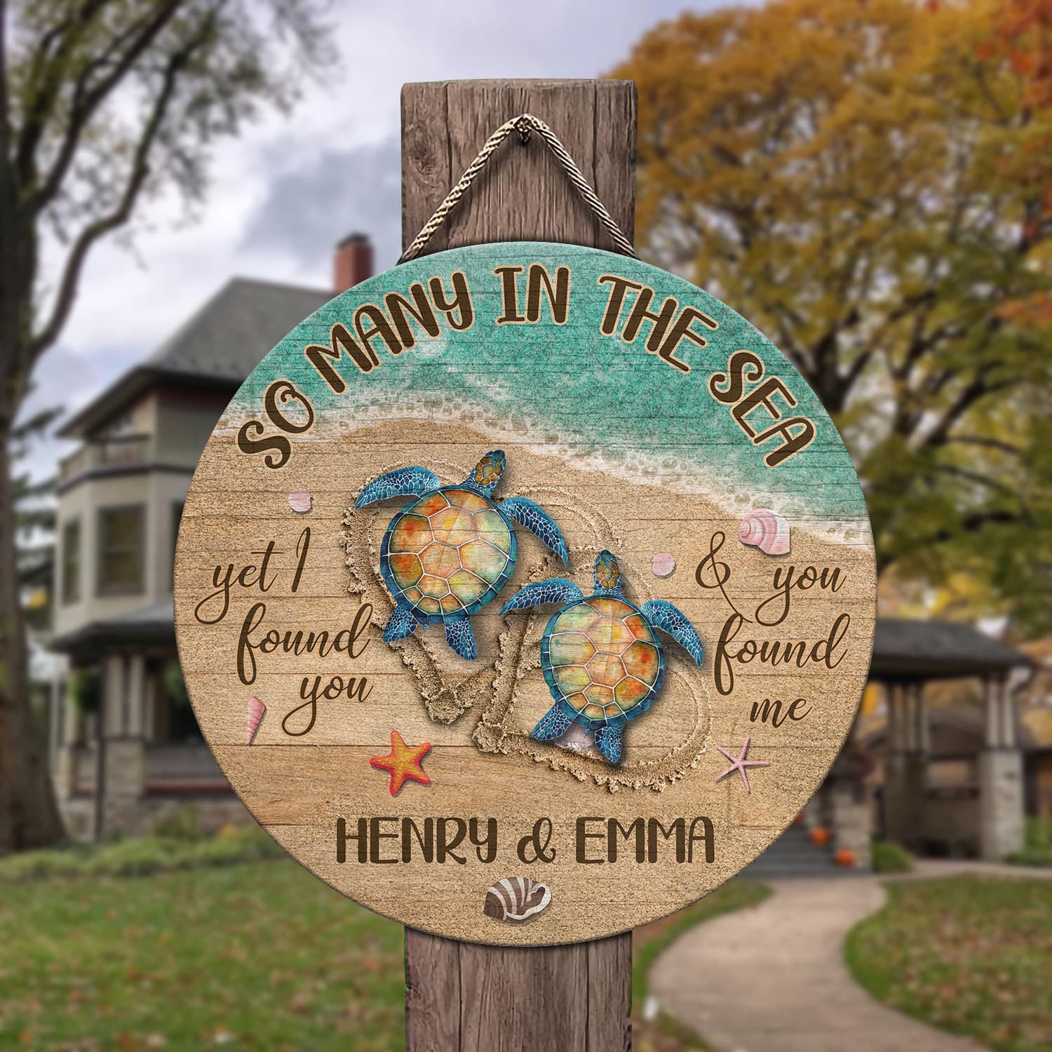 2O. In The Sea - sample design Door Sign Mockup 3