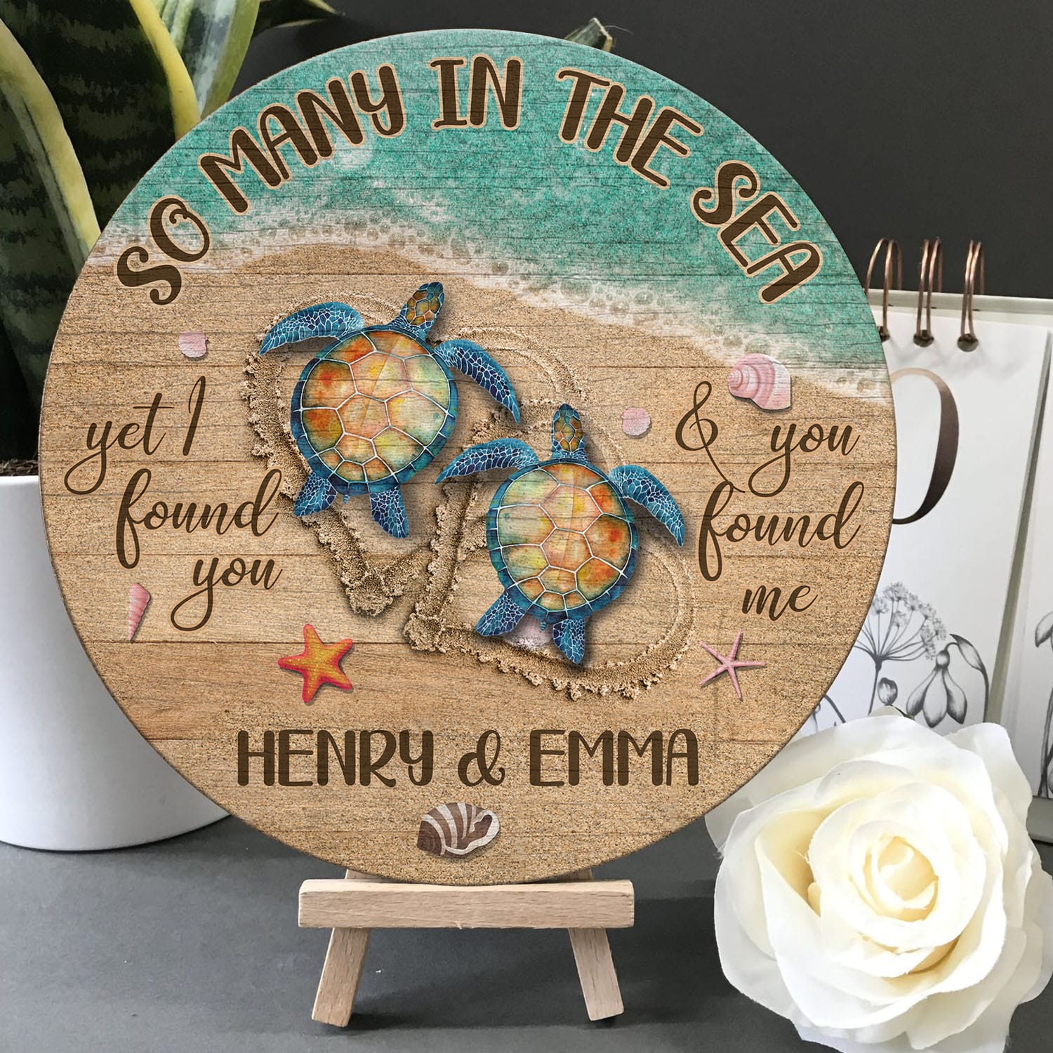 2O. In The Sea - sample design Door Sign Mockup 5