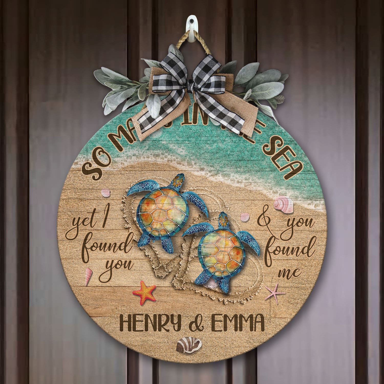 2O. In The Sea - sample design Door Sign Mockup 7