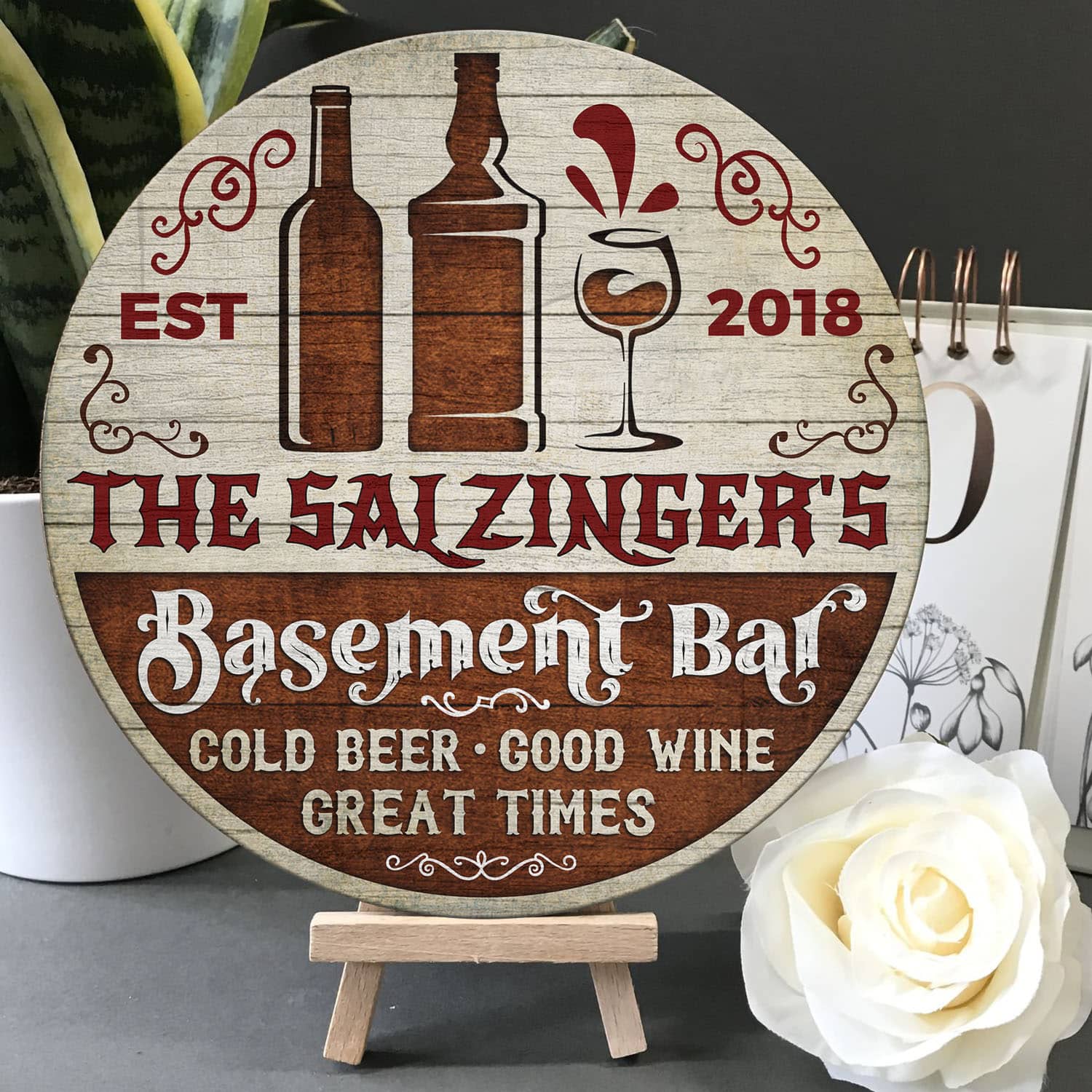 5O. Basement Bar (Sample Design) Door Sign Mockup 5