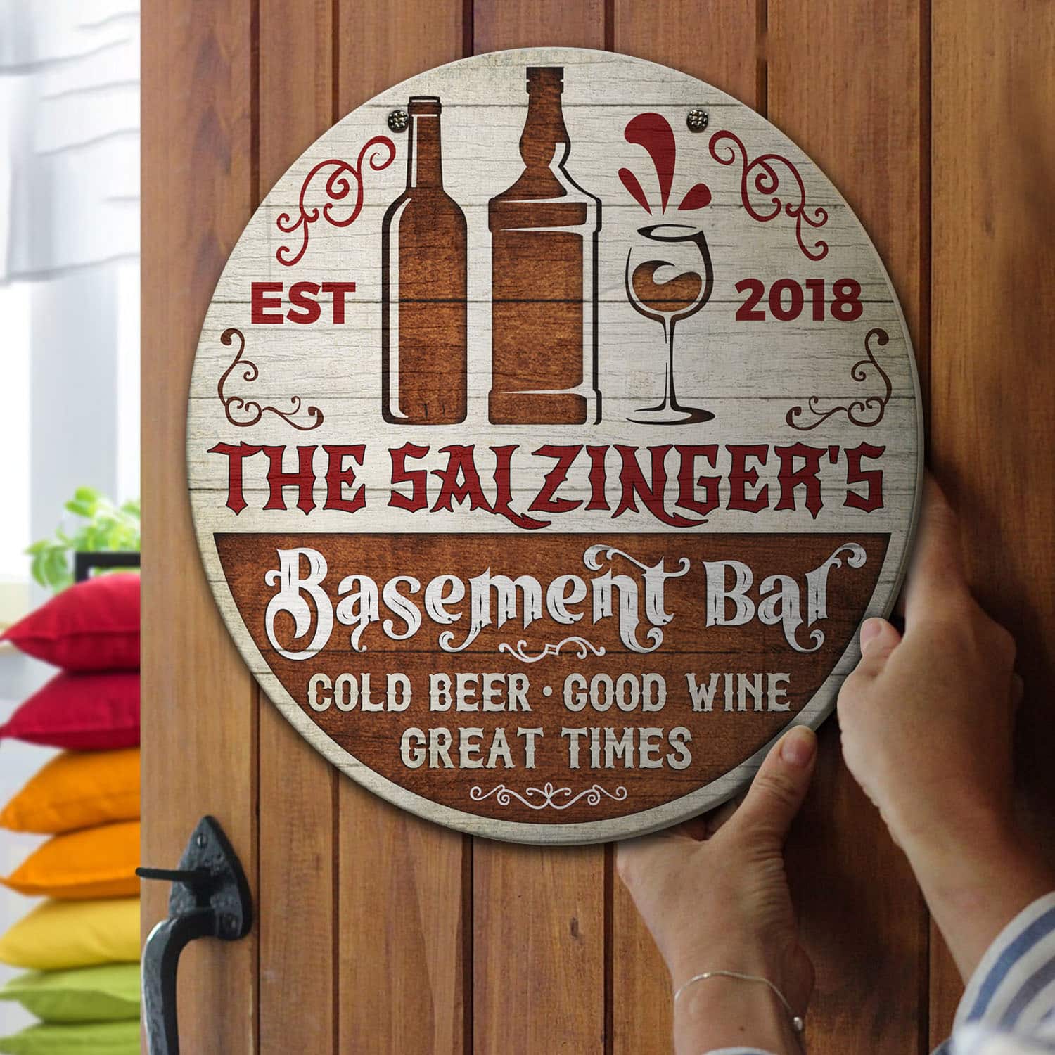 5O. Basement Bar (Sample Design) Door Sign Mockup 13