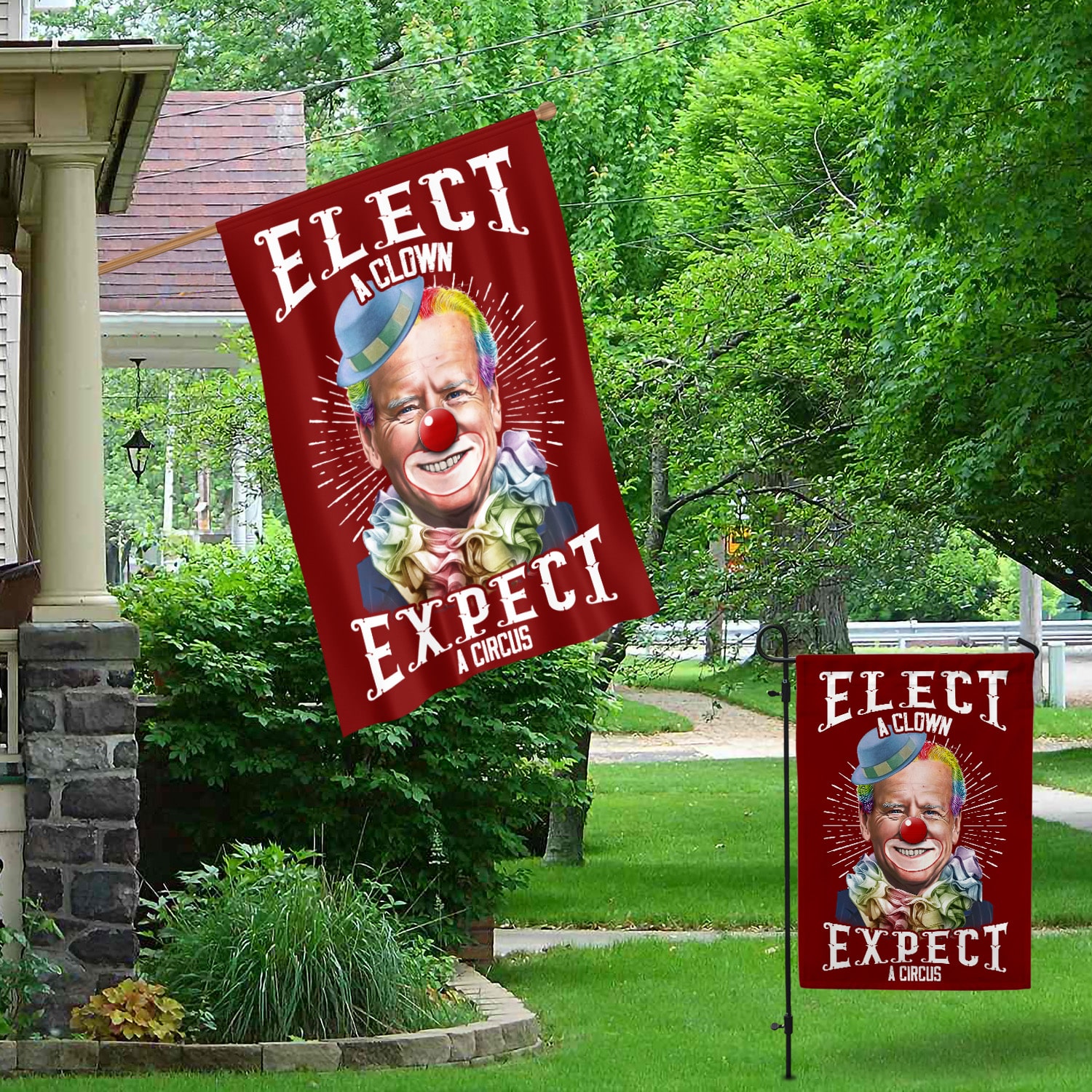 5NH. Elect A Clown Garden & House Mockup 1
