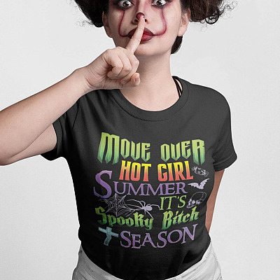 Alternative view of Move Over Hot Girl Summer It's Spooky Bitch Season T-Shirt - V-Neck Shirt