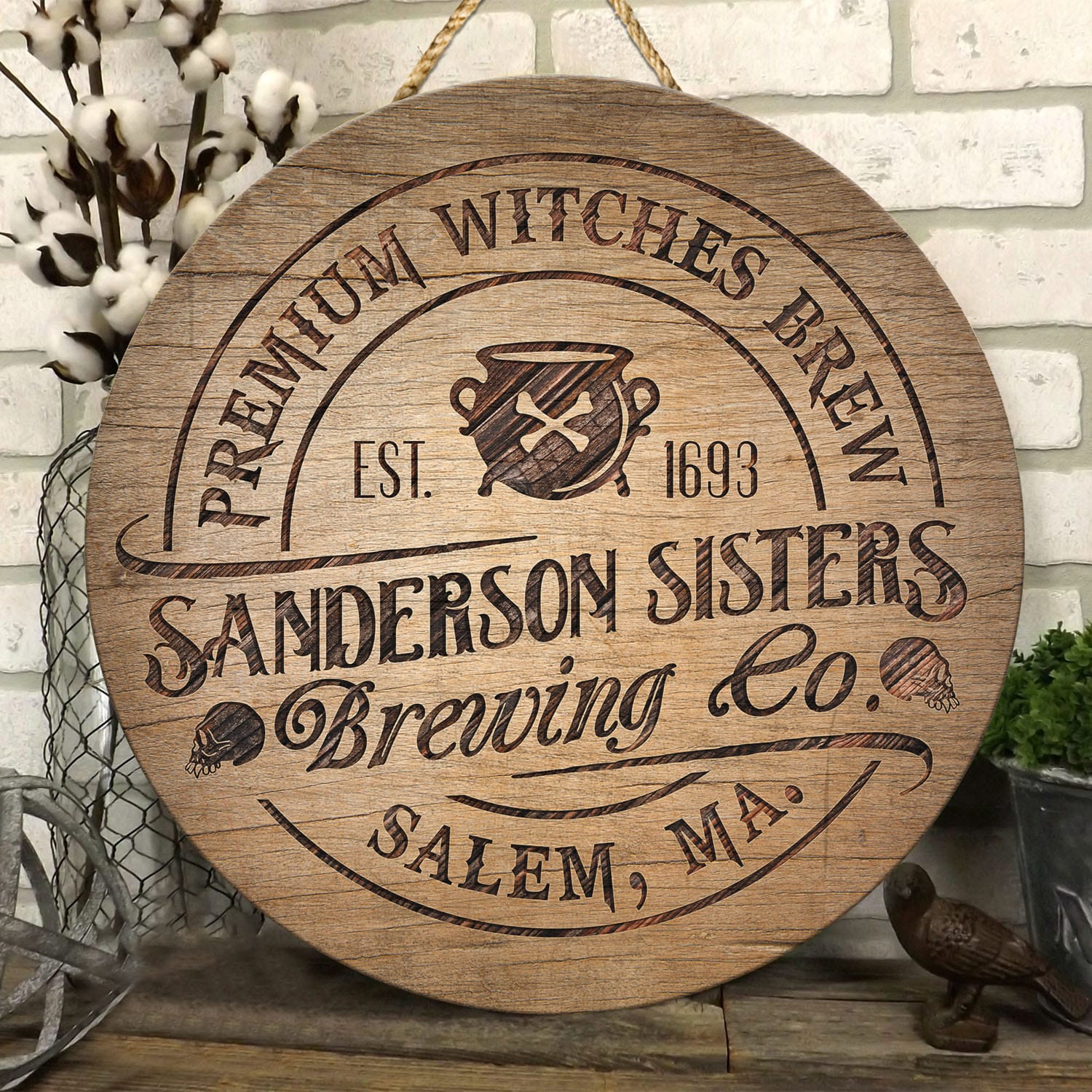 47 HG. Sanderson Sisters Brewing Door Sign Mockup 6
