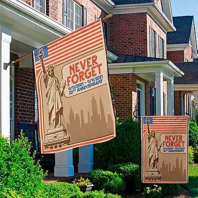 Alternative view of Never Forget 9/11/2001 - 9/11/2021 20th Anniversary American Garden Flag - Patriot Day House Flag - Wall Flag