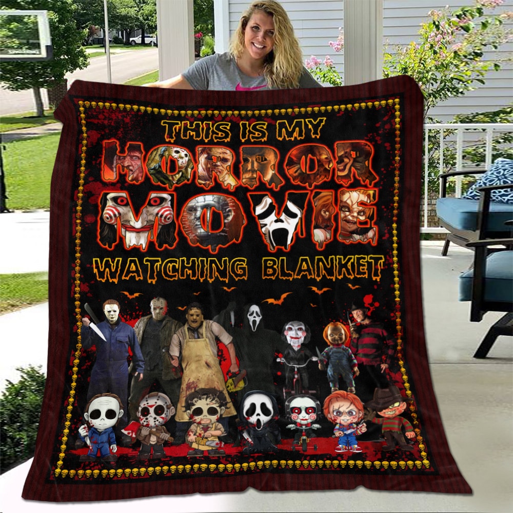 9. Horror Movie Blanket Blanket Mockup 4