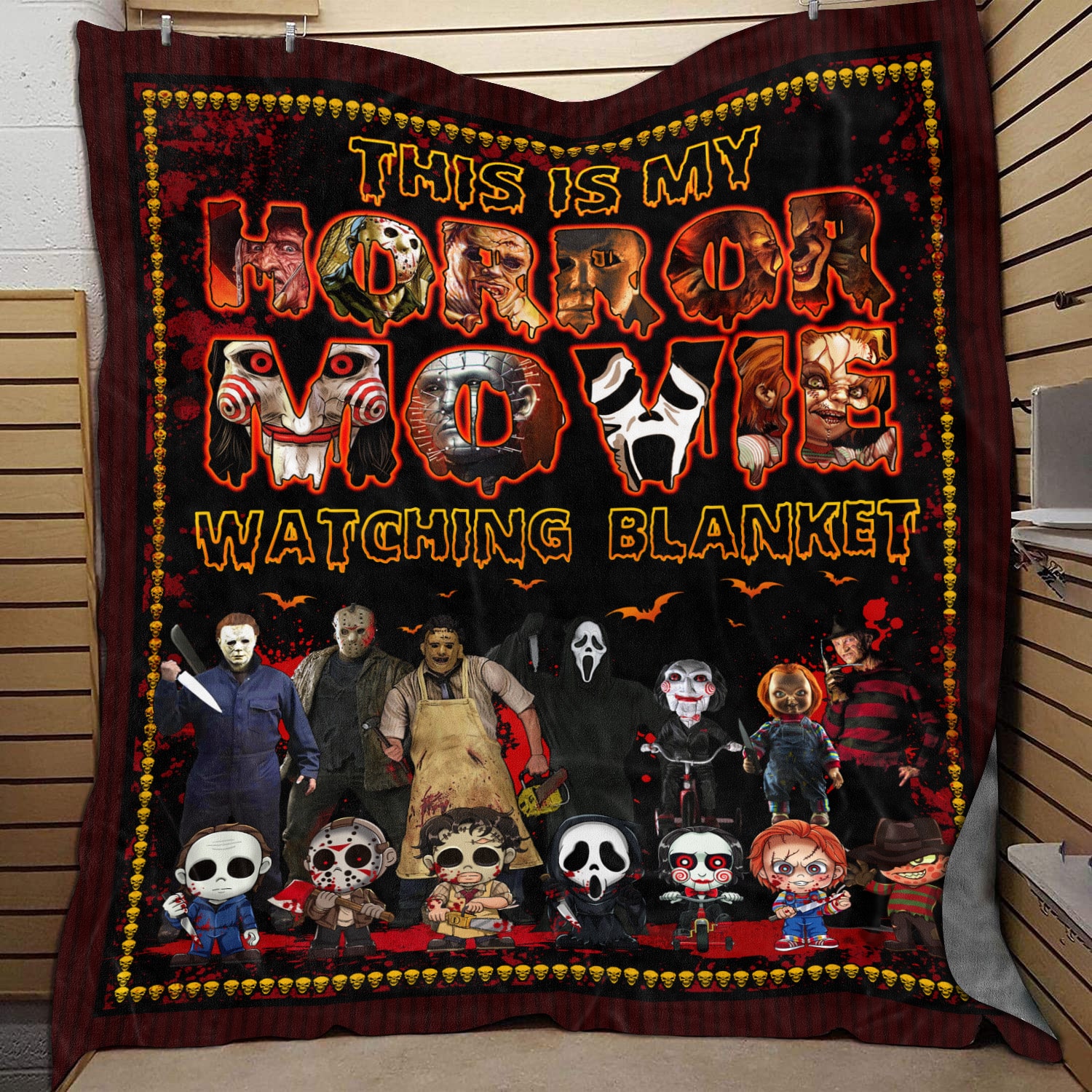 9. Horror Movie Blanket Blanket Mockup 9
