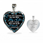 I Can No Longer See You with My Eyes but I Will Feel You in My Heart Forever Memorial Heart Pendant Necklace - Bangle