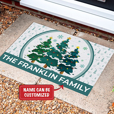 Alternative view of Personalized Family Name Tis The Season Doormat - Christmas Outdoor Indoor Doormat