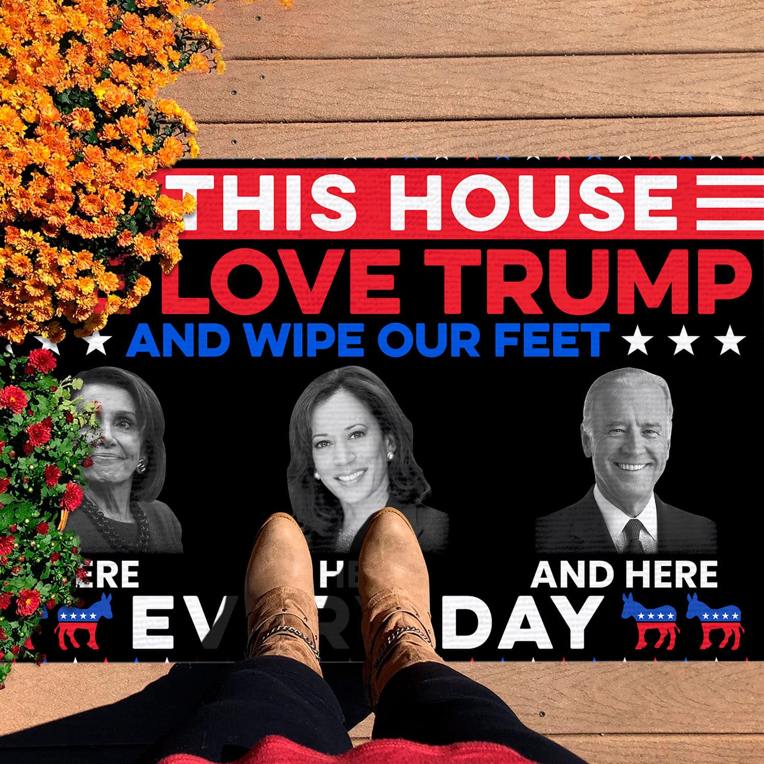 2O. We Love Trump Doormat (5) Doormat mockup 7