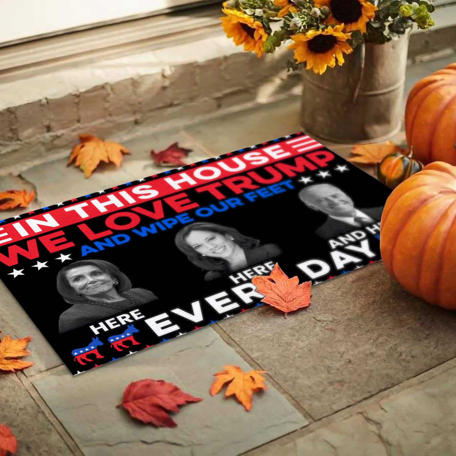 2O. We Love Trump Doormat (5) Doormat mockup 9