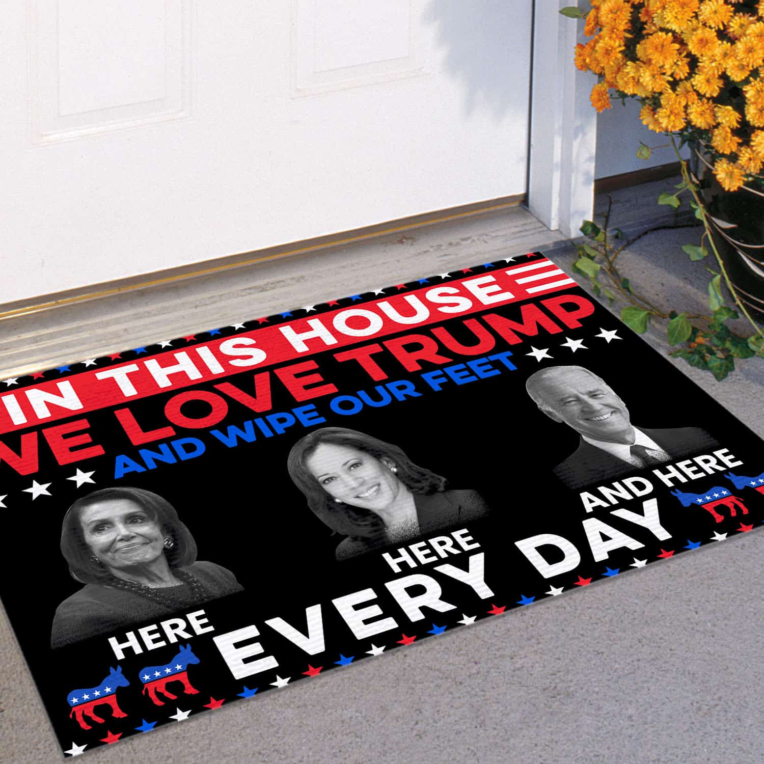 2O. We Love Trump Doormat (5) Doormat Mockup 11