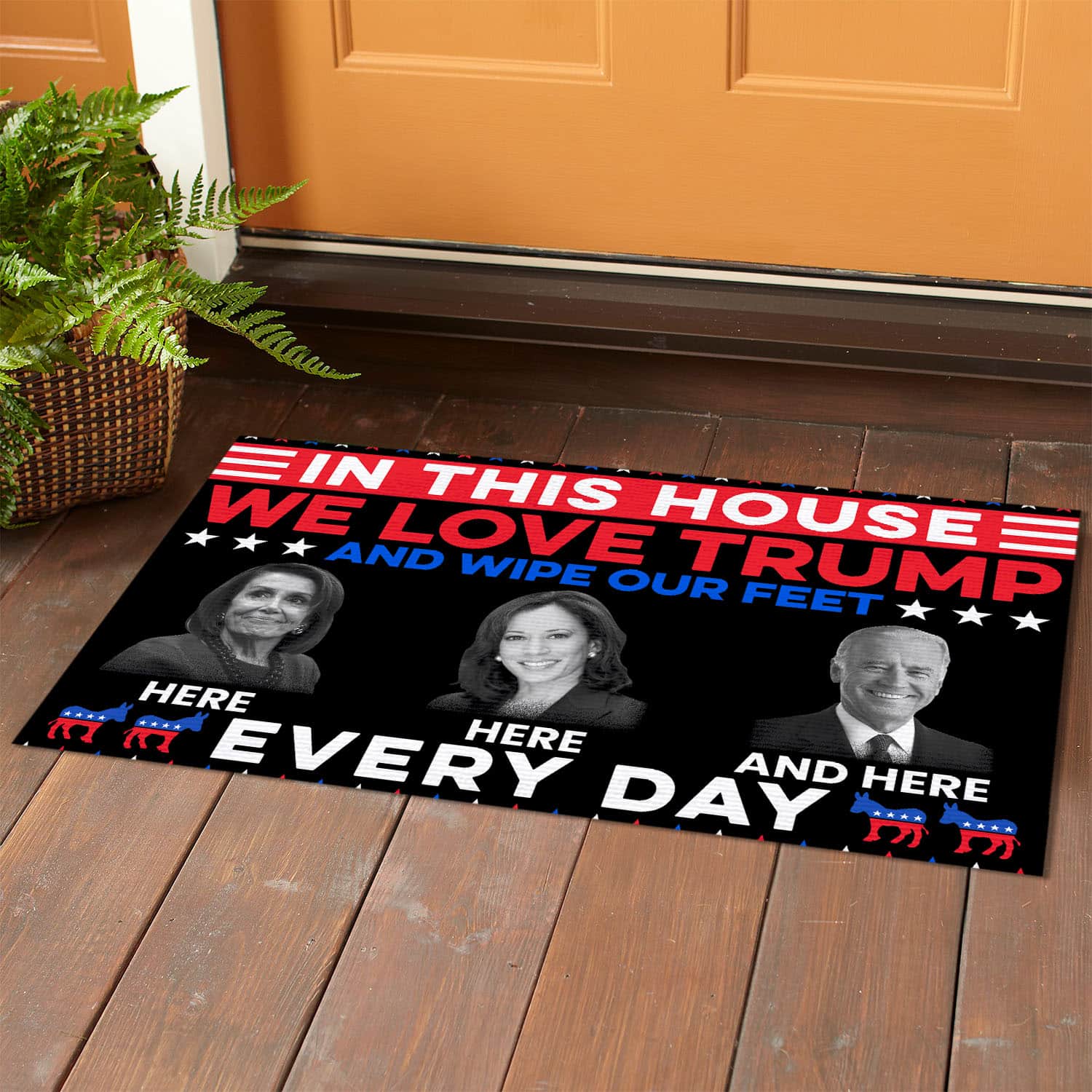 2O. We Love Trump Doormat (5) Doormat mockup 1