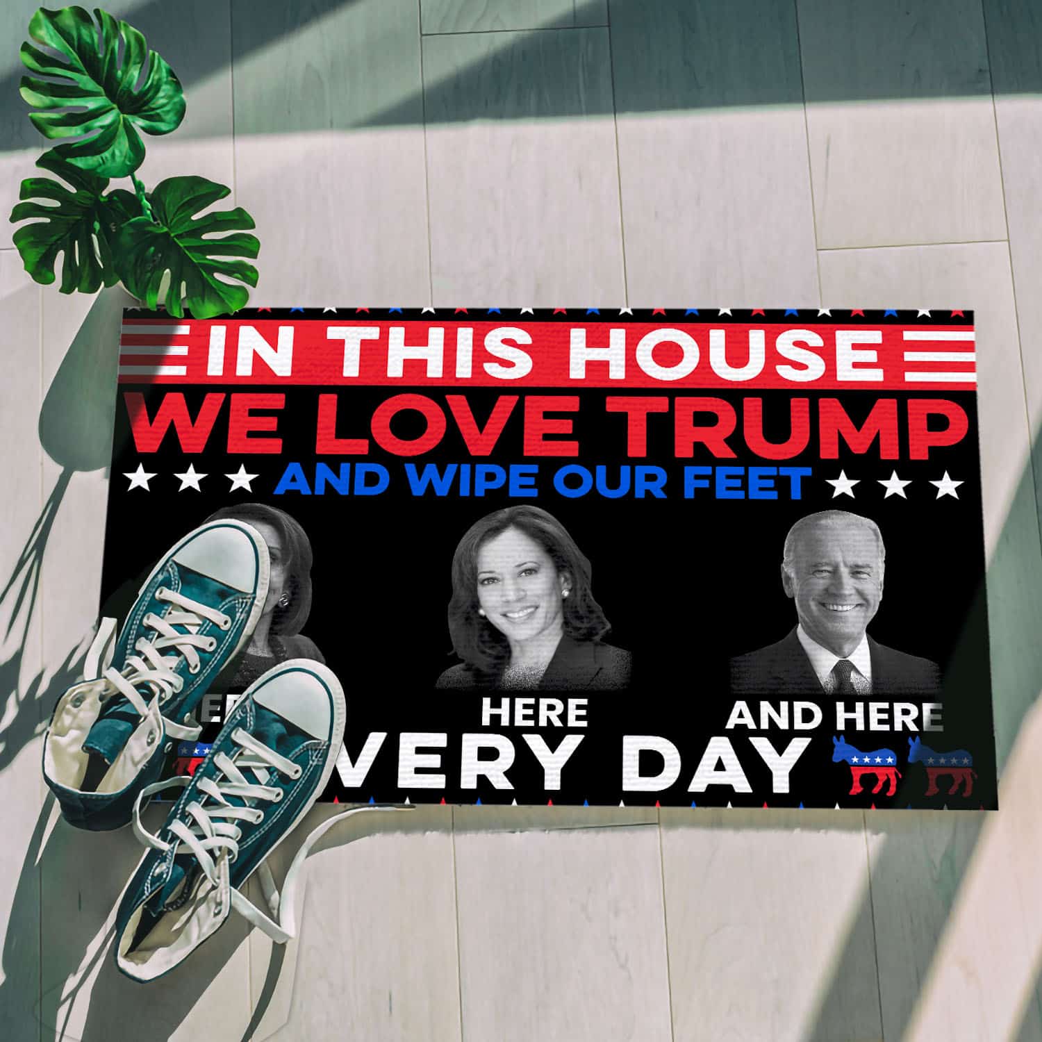 2O. We Love Trump Doormat (5) Doormat mockup 5