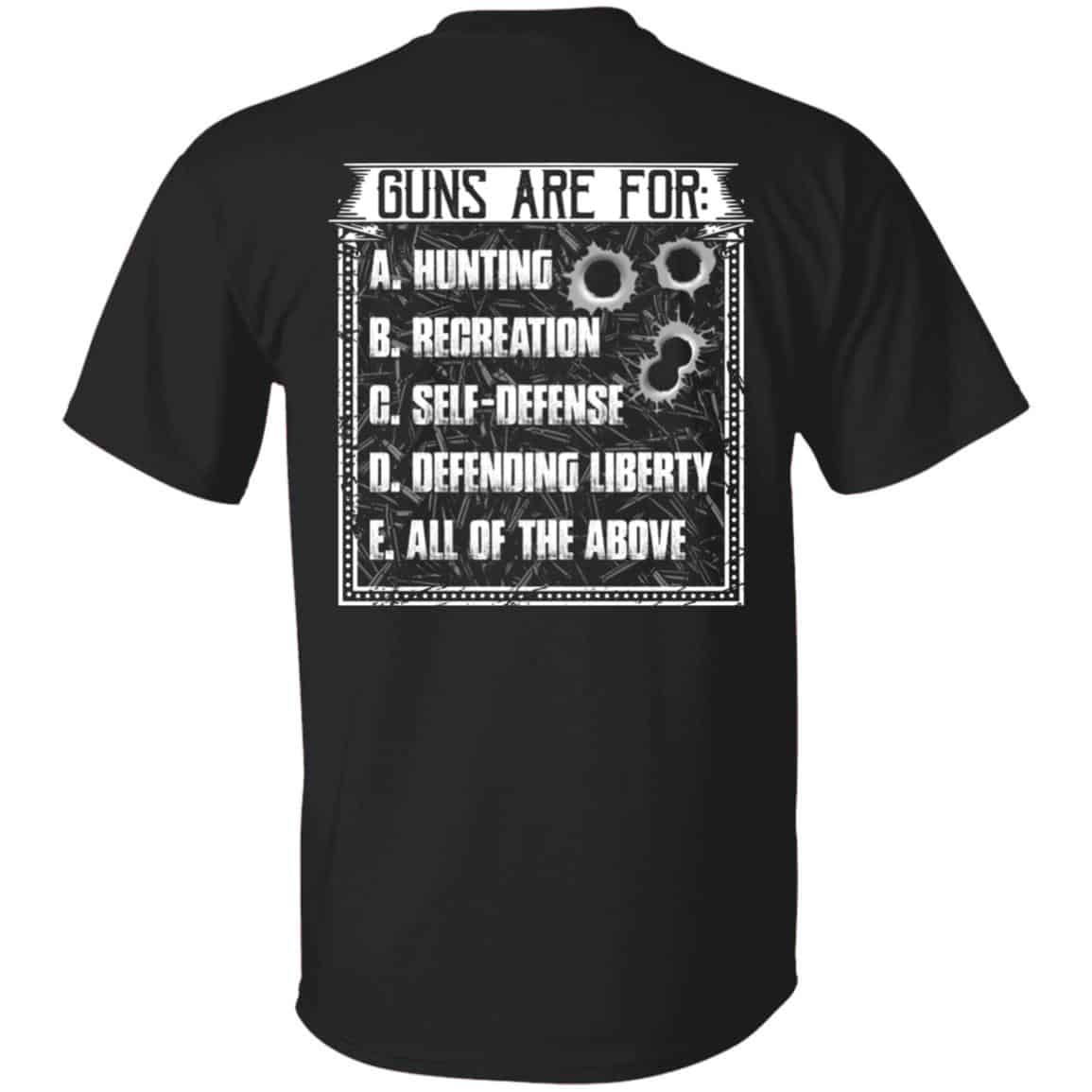 Guns Are For Hunting Recreation Only, Black, Unisex T-Shirt
