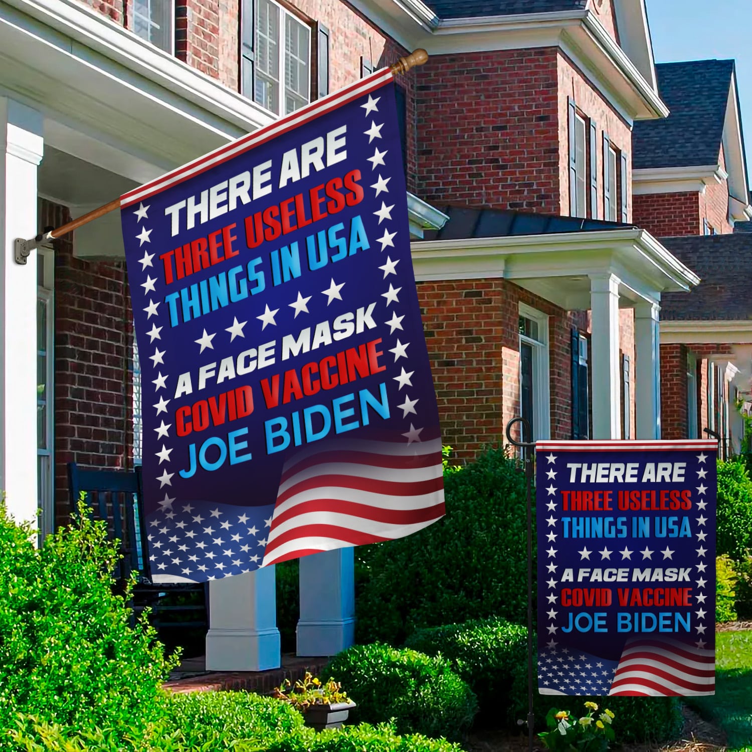 5LV. Three Useless Things (Flag) Garden & House Mockup 2