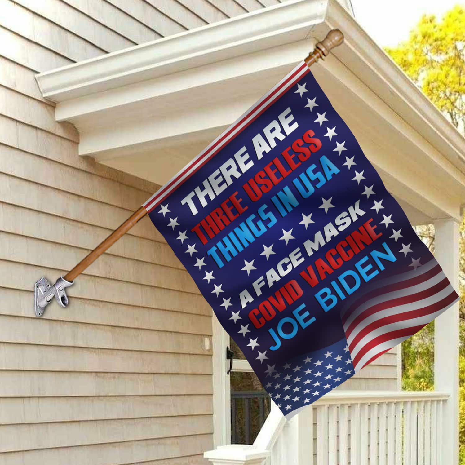 5LV. Three Useless Things (Flag) House Flag Mockup 2
