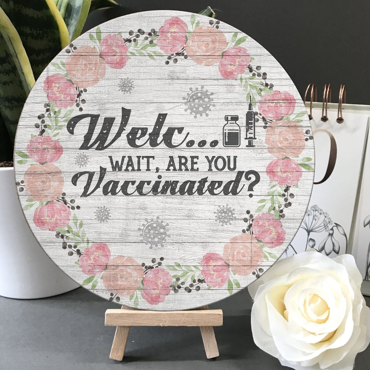 3O. Are You Vaccinated(5) Door Sign Mockup 5