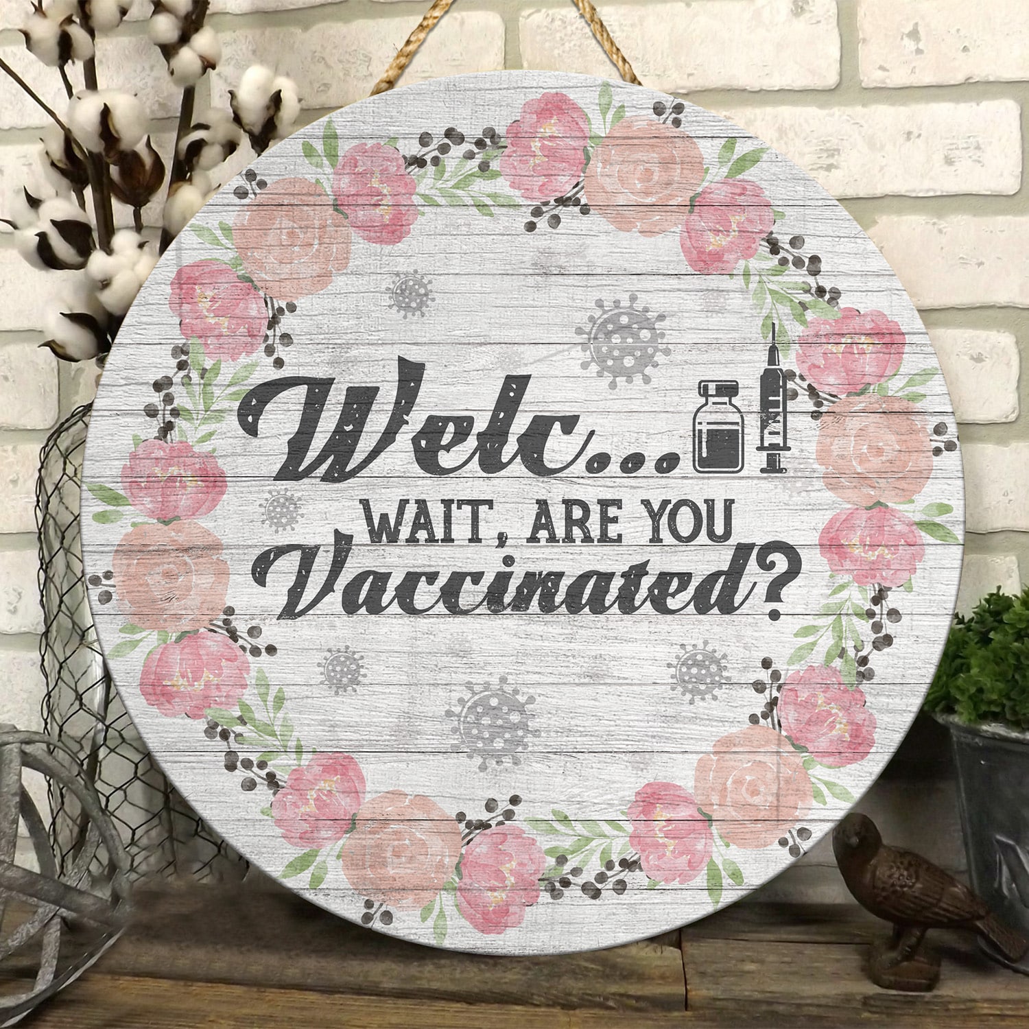 3O. Are You Vaccinated(5) Door Sign Mockup 6