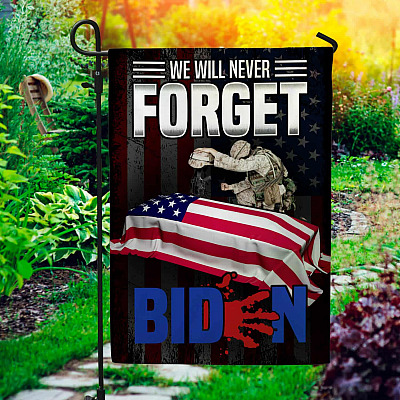 Anti Biden Impeach Joe Biden Blood On His Hands Afghanistan Garden Flag - Biden Blood Handprint Flag