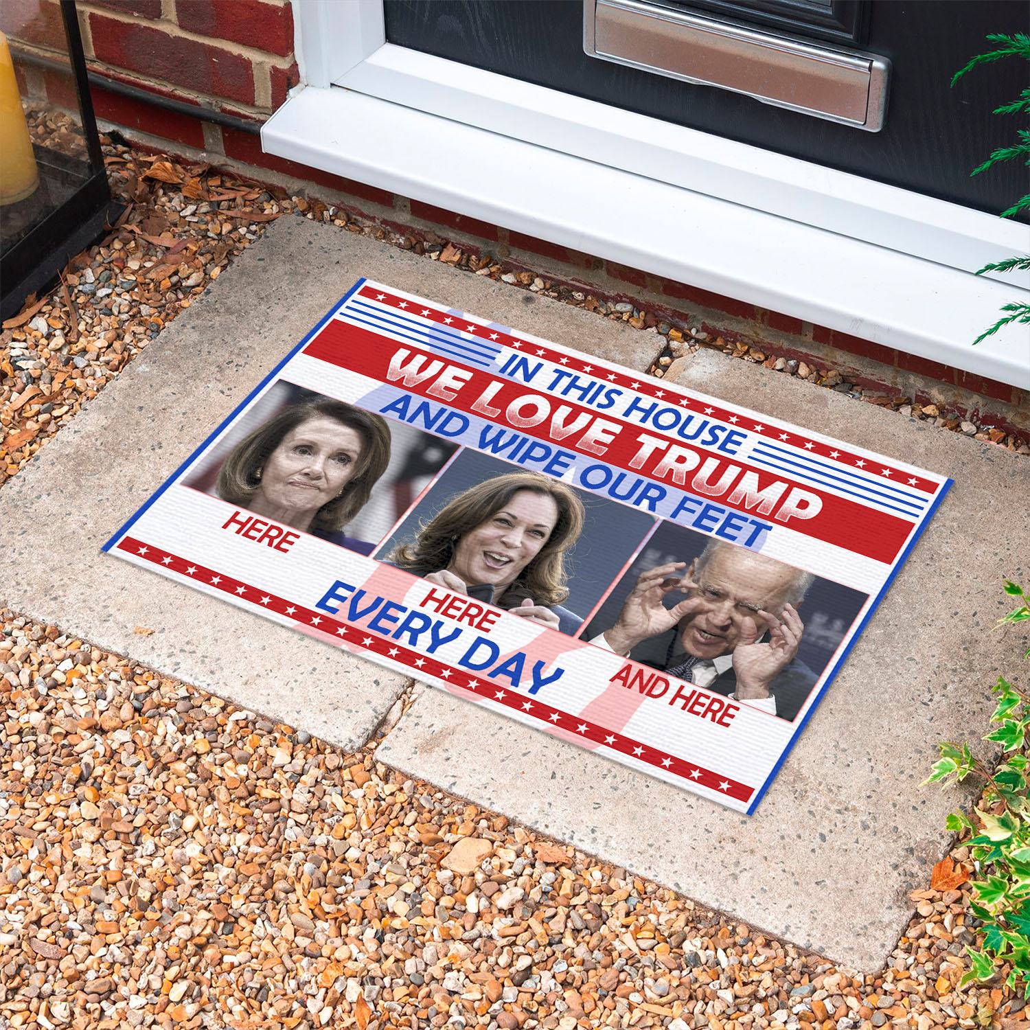2VT. We Love Trump Wipe Your Feet Doormat mockup 10