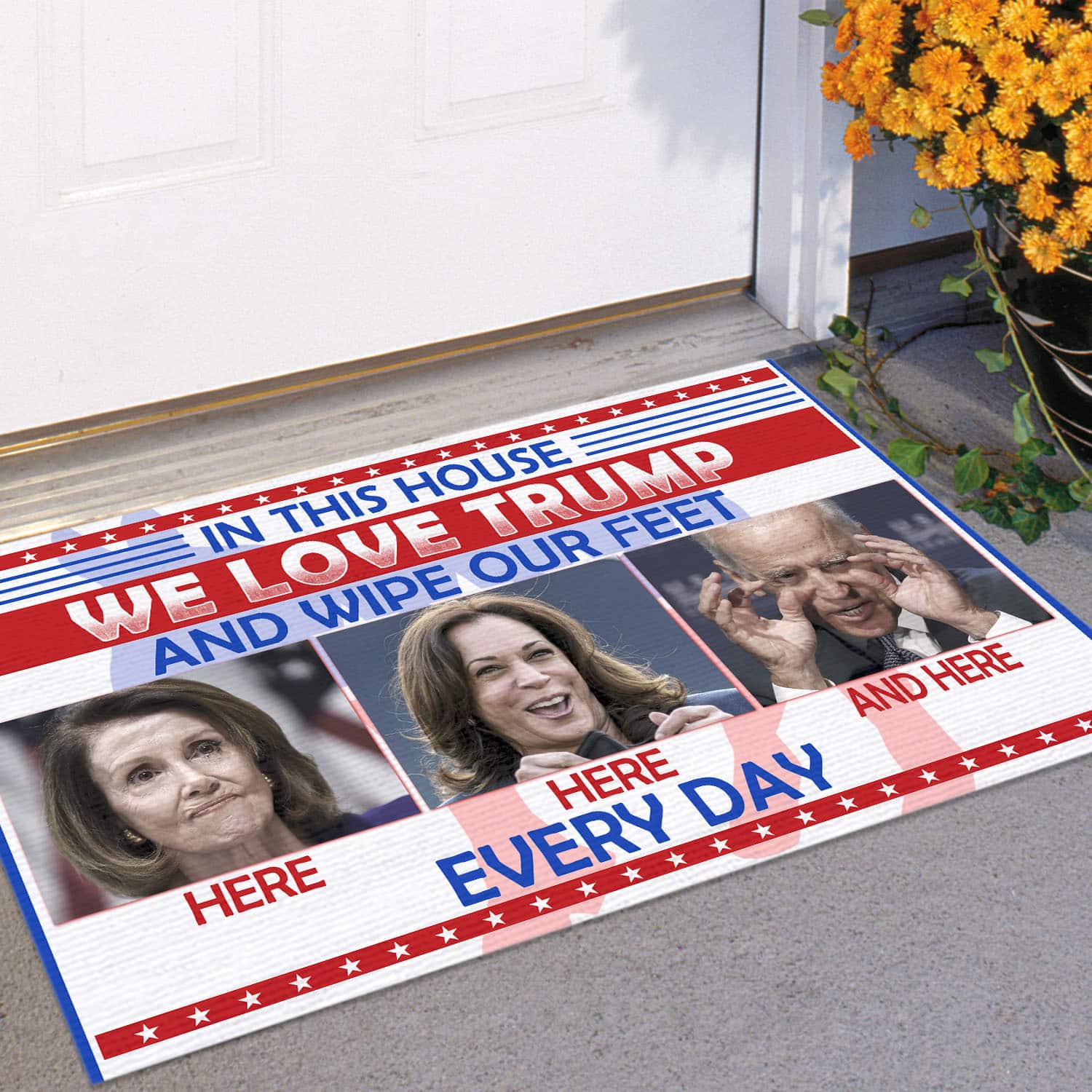 2VT. We Love Trump Wipe Your Feet Doormat mockup 11