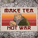 Make Tea Not War Avatar Uncle Vintage Peaceful Decorative Doormat - Funny Tea Drinker Welcome Mat - Gifts for Movie Lover