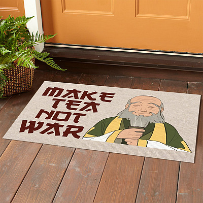Alternative view of Make Tea Not War Vintage Peaceful Samurai Last Airbender Decorative Doormat - Uncle Iroh Welcome Mat