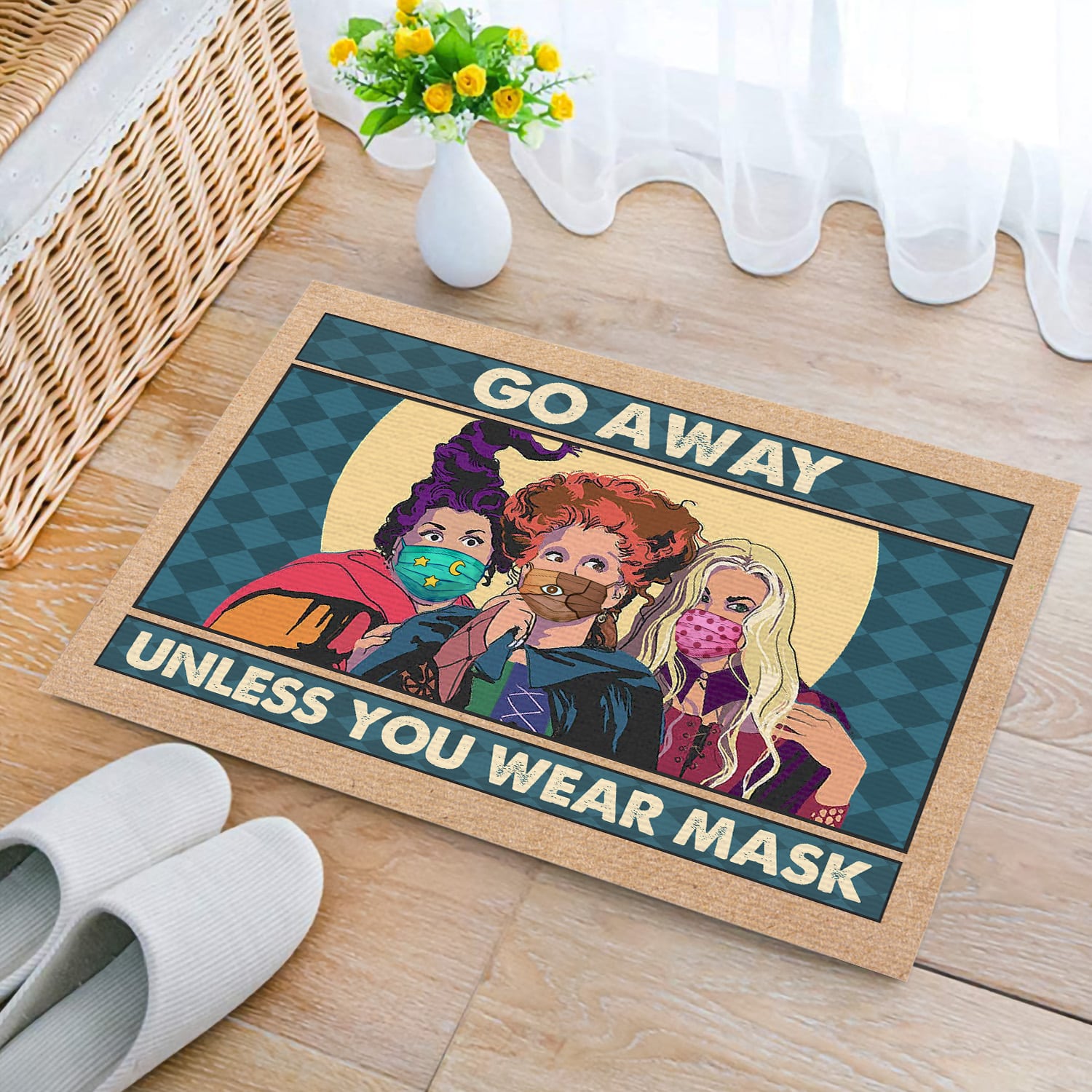 13H. Go Away Hocus-A (5) Doormat mockup 2