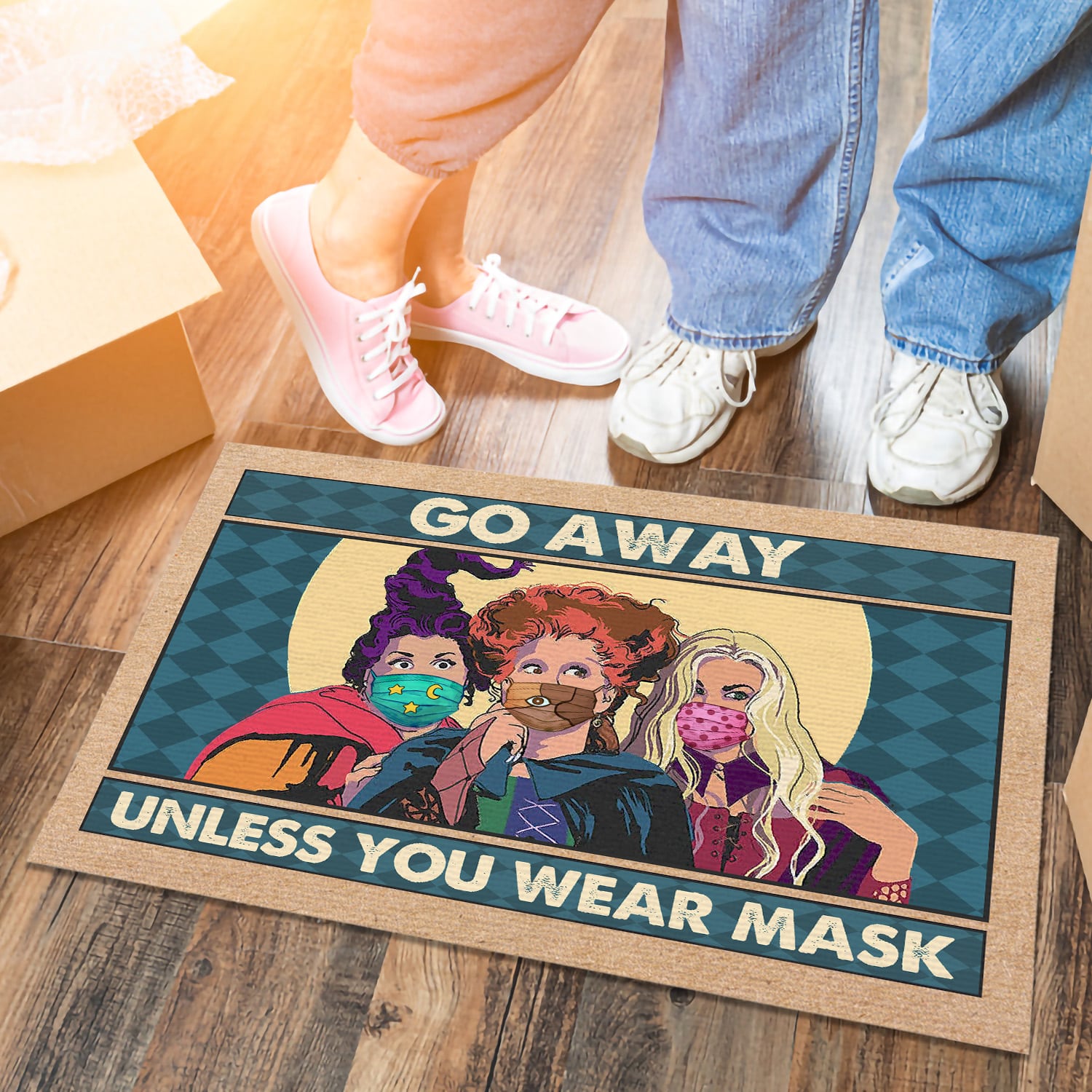 13H. Go Away Hocus-A (5) Doormat mockup 6